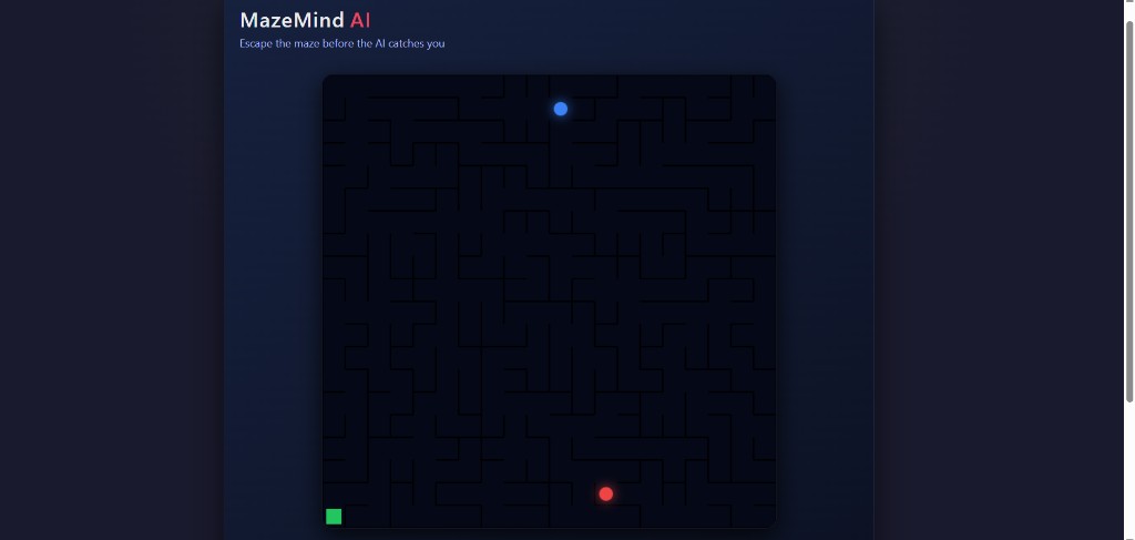 MazeMind AI — maze escape game with AI hunter